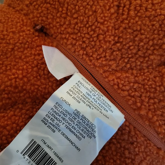 Sherpa Jack O Lantern Plush Pumpkin Pillow Halloween Decor NEW NWT - Picture 10 of 16